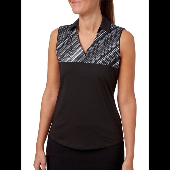 Lady Hagen Tops - Lady Hagen Empower Collection Stripe Yoke polo